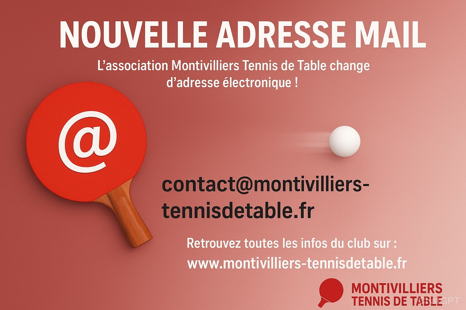 Nouvelle adresse mail du club