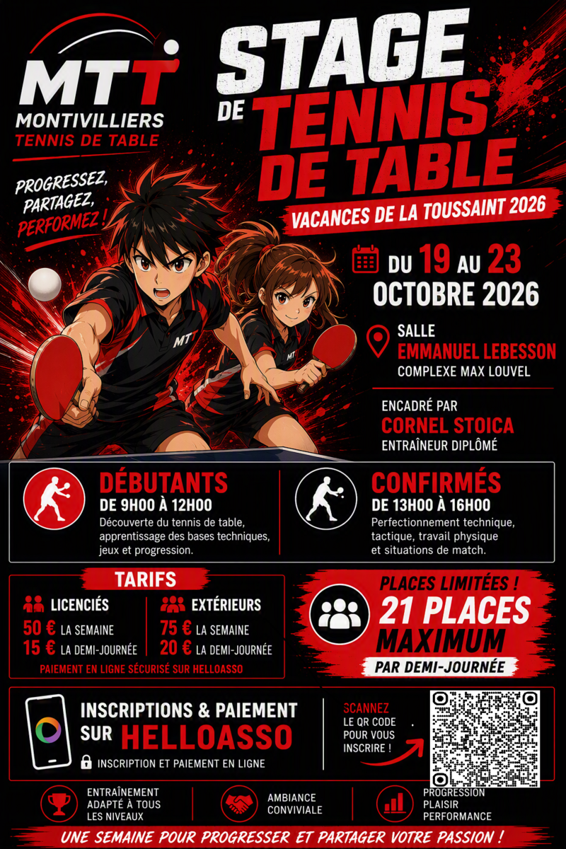 Stage de la Toussaint 2026