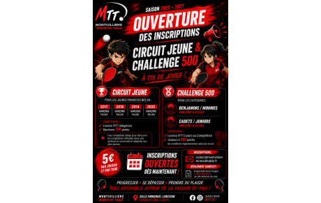 Inscriptions circuit jeunes et challenge 500